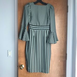 Mint and black striped Eva Mendez dress size 0 pet